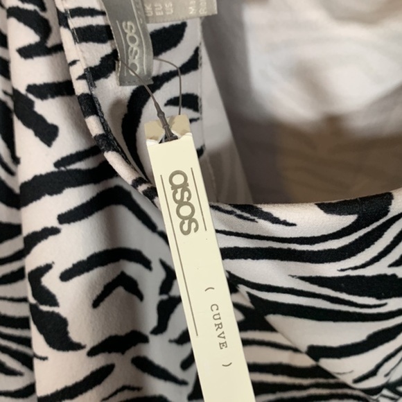 ASOS Curve Black & White Zebra Pencil Midi Dress NWT - Picture 12 of 12